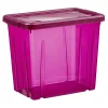 Gifi Rangement|Boîte de rangement violet transparent avec couvercle 8,8L
