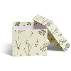 Gifi Rangement|Boîte en carton motif végétal 13x13xH10cm