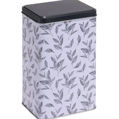 Gifi Boîte en métal imprimé feuillage 13x10xH20cm