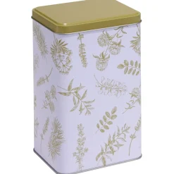 Gifi Boîte en métal imprimé feuillage 13x10xH20cm