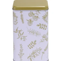 Gifi Boîte en métal imprimé feuillage 13x10xH20cm