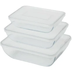 Gifi Boîte en verre avec couvercle plastique x3