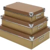 Gifi Rangement|Boîte gigogne x3 en carton avec renfort métal