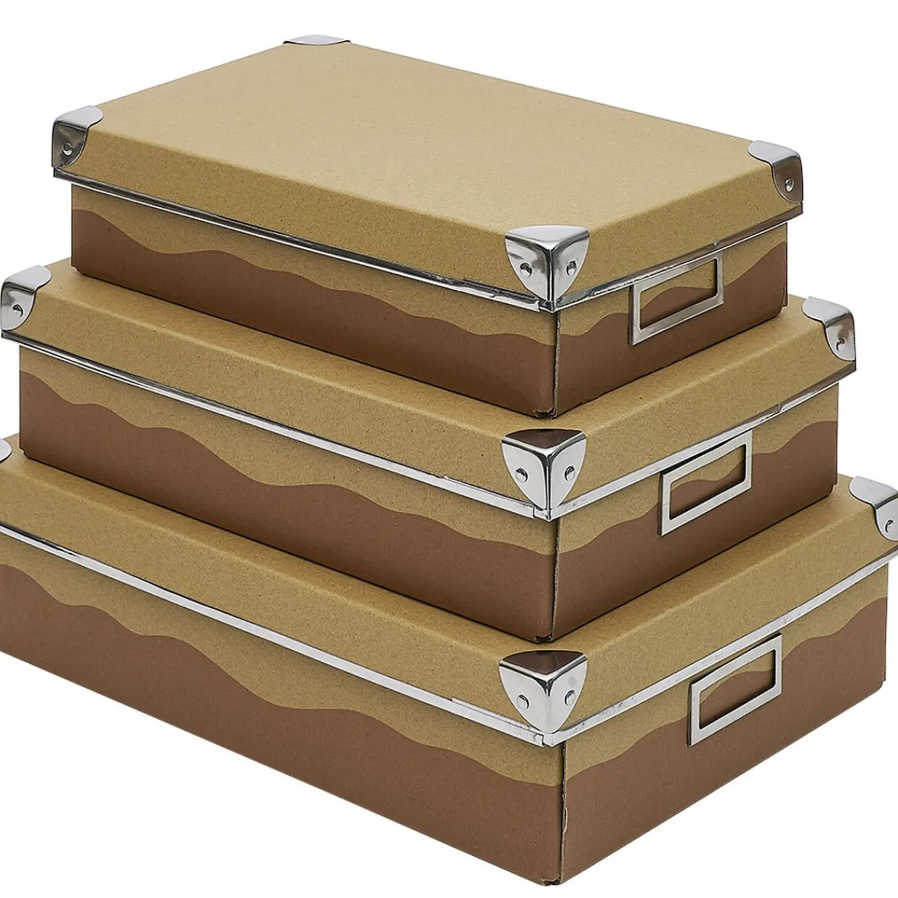 Gifi Rangement|Boîte gigogne x3 en carton avec renfort métal