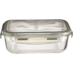 Gifi Boîte Lunchbox en verre avec couverts en plastique 1,2L