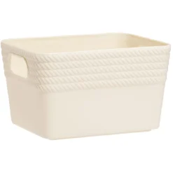 Gifi Aménagement Salle De Bain^Boîte plastique beige 14x11xH8,5cm
