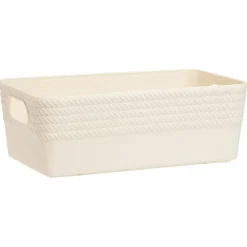 Gifi Aménagement Salle De Bain^Boîte plastique beige 20x11xH7cm