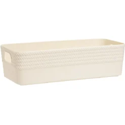 Gifi Aménagement Salle De Bain^Boîte plastique beige 25x11xH7cm