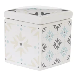 Gifi Nettoyage Et Entretien|Boîte poubelle à coton blanche carreau de ciment