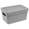 Gifi Entretien Du Linge|Boîte rangement en plastique gris design relief 4,5L
