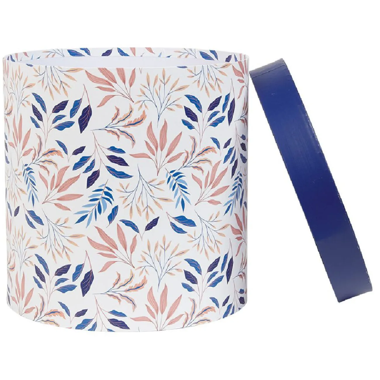 Gifi Entretien Du Linge|Boîte rangement ronde déco empilable motif fleuri bleu et blanc x3