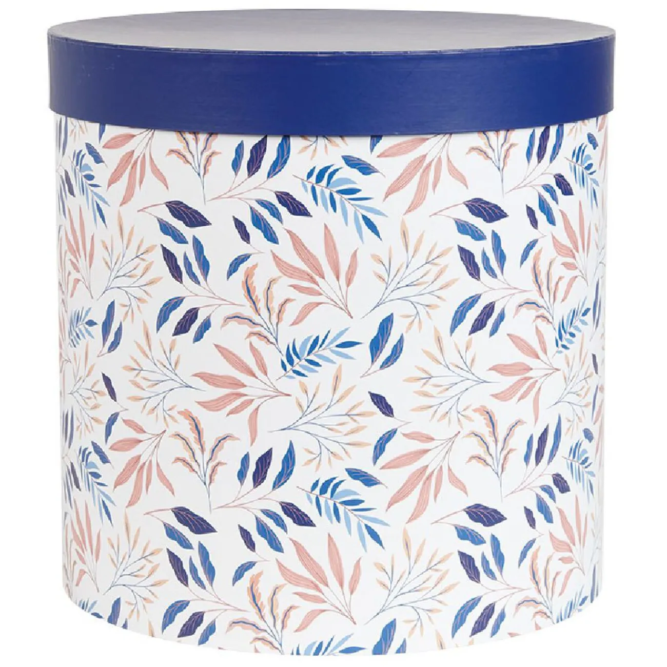 Gifi Entretien Du Linge|Boîte rangement ronde déco empilable motif fleuri bleu et blanc x3