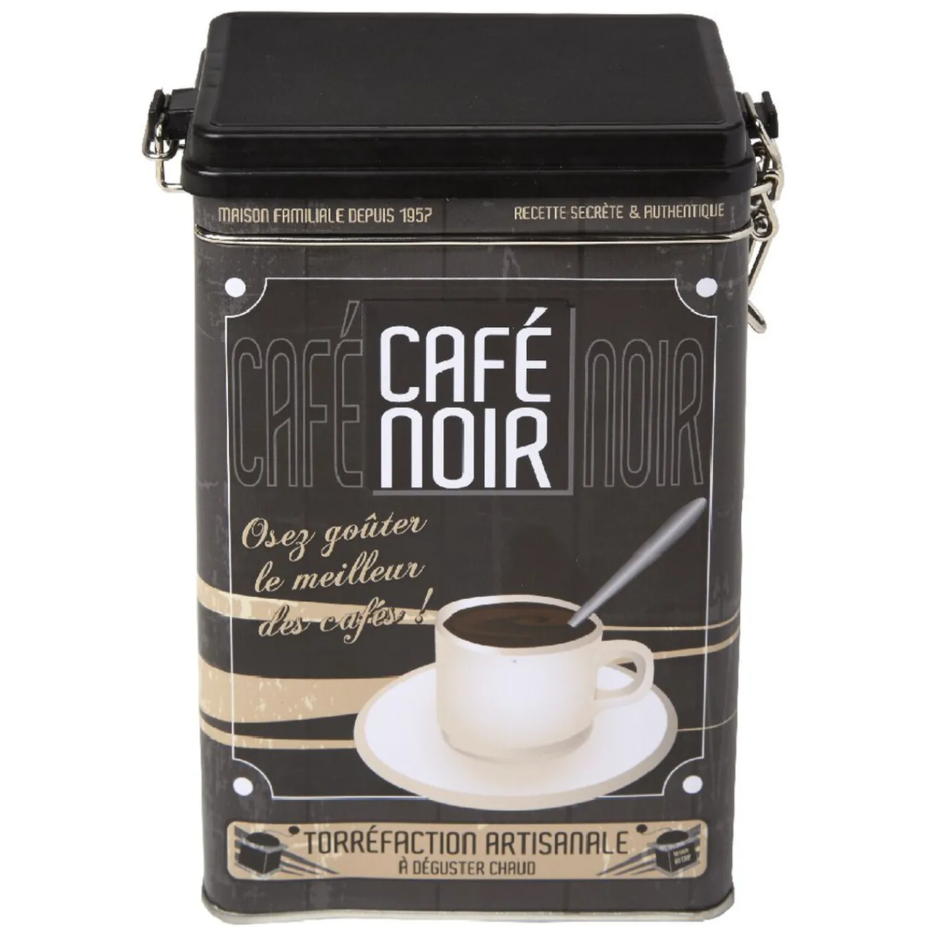 Gifi Boîte rectangulaire en métal design café noir