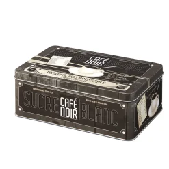 Gifi Boîte rectangulaire en métal design café noir