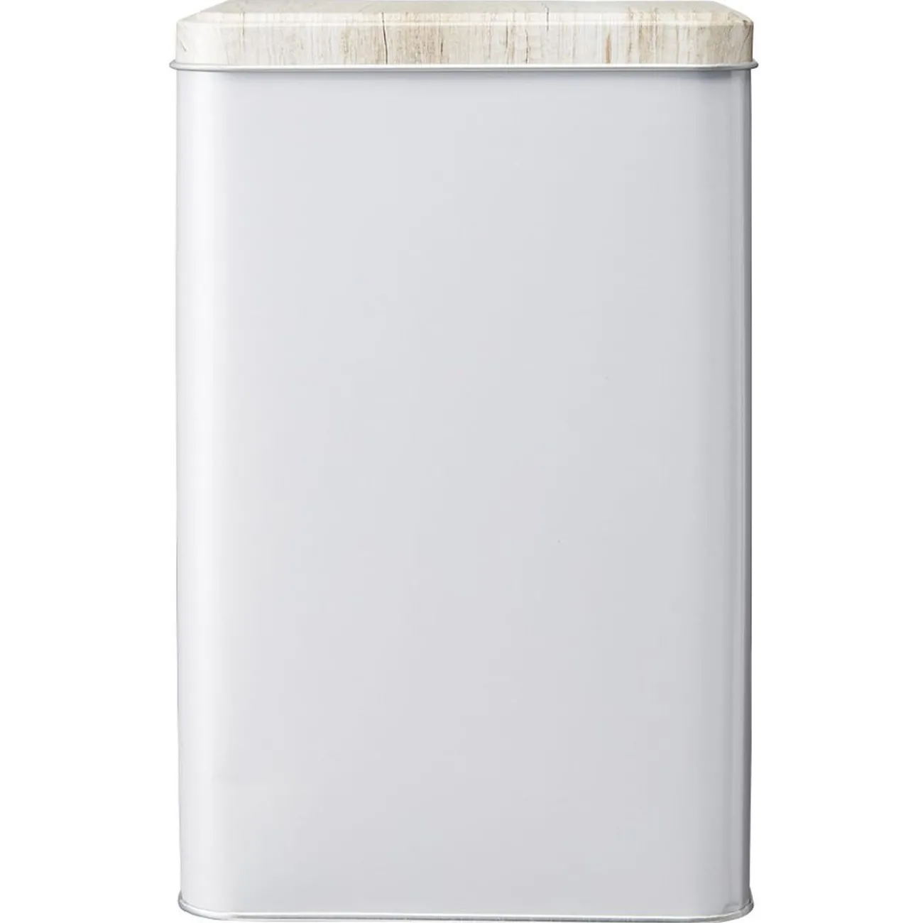 Gifi Boîte rectangulaire en métal gris avec couvercle effet bois