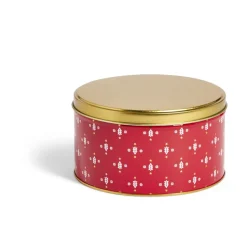 Gifi Boîte ronde en métal rouge irisé et doré Ø13,5xH7cm