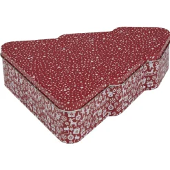 Gifi Rangement|Boîte sapin de Noël rouge étoilé