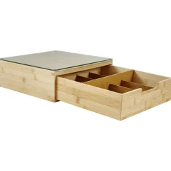 Gifi Boîte tiroir à dosettes en bambou et verre