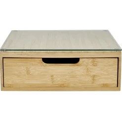 Gifi Boîte tiroir à dosettes en bambou et verre