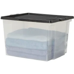 Gifi Rangement|Boîte transparente et noire L35.5H26.5 cm x3