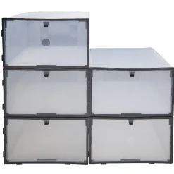 Gifi Rangement|Boîtes à chaussures empilables transparentes x5