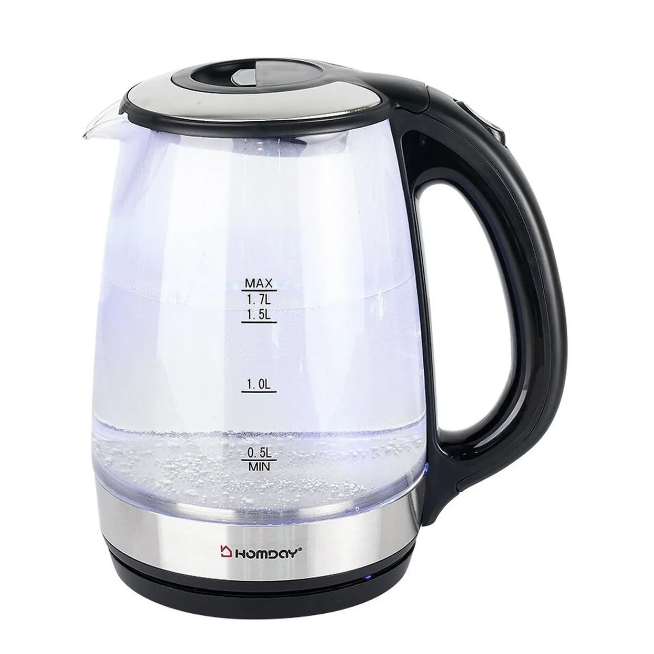 Gifi Bouilloire en verre Homday électrique à LED bleu 1,7L