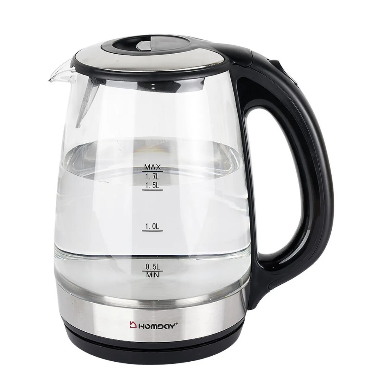 Gifi Bouilloire en verre Homday électrique à LED bleu 1,7L