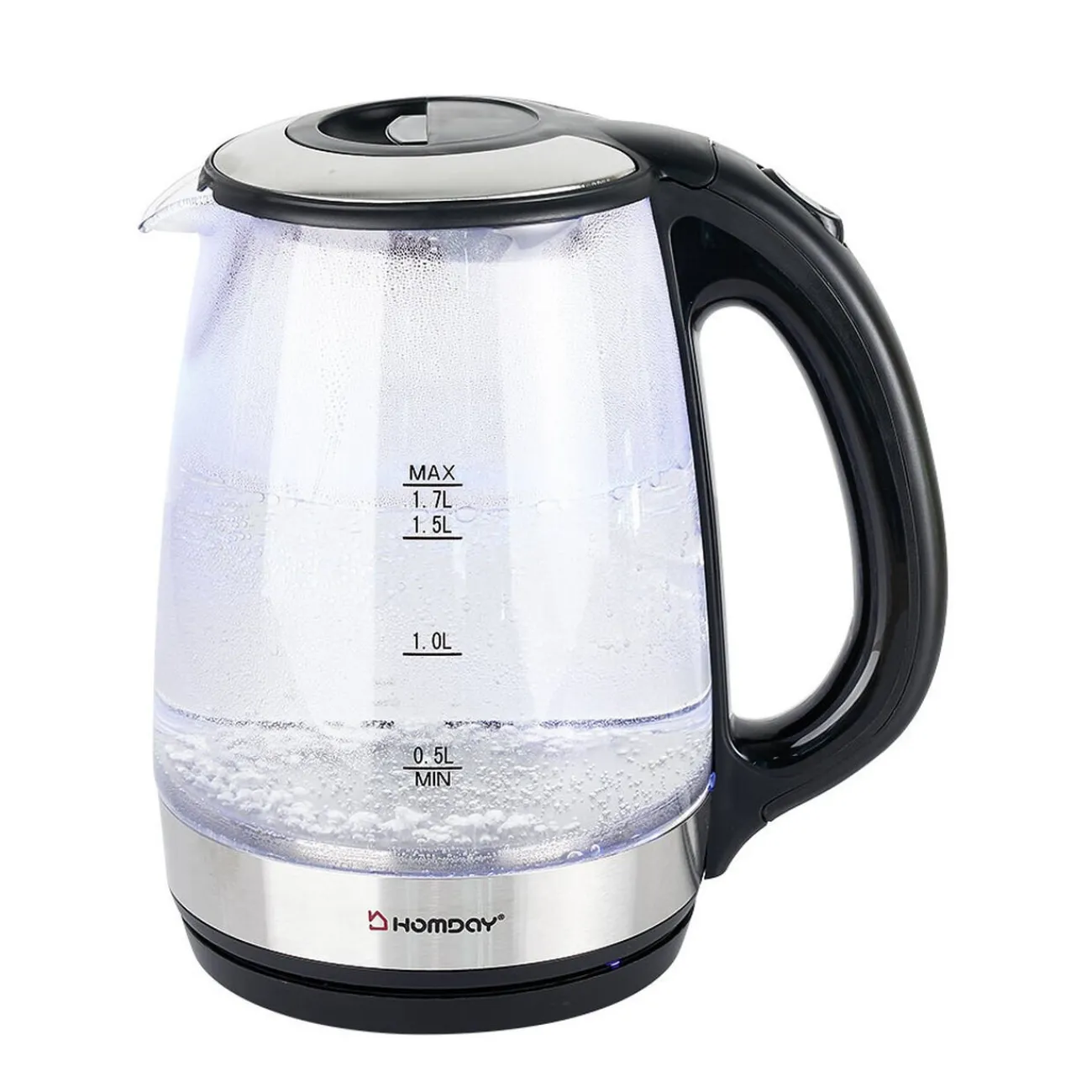 Gifi Bouilloire en verre Homday électrique à LED bleu 1,7L