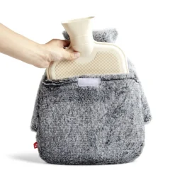 Gifi Bien-Être^Bouillotte pour pieds 1,8L housse fausse fourrure grise