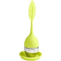 Gifi Boule à thé avec poignée et coupelle vert