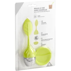 Gifi Boule à thé avec poignée et coupelle vert