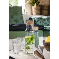 Gifi Bouteille en verre avec bouchon liège 1L