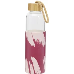 Gifi Bouteille en verre avec étui silicone antidérapant 550ml Ø6,6xH24cm