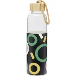 Gifi Bouteille en verre avec étui silicone antidérapant 550ml Ø6,6xH24cm