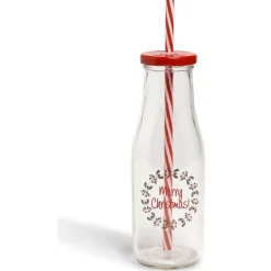 Gifi Bouteille en verre 450ML avec paille