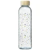 Gifi Bouteille en verre motif gouttes avec bouchon en bambou 730 ml