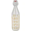 Gifi Bouteille en verre Officina style tropical motif ananas 1L