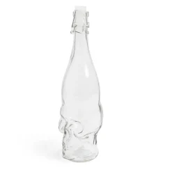 Gifi Bouteille Halloween 1L en verre forme tête de mort noire