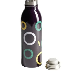 Gifi Bouteille isotherme acier noir motif rond 500ml Ø6,7xH21,8cm