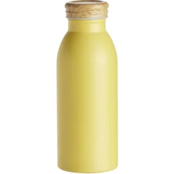 Gifi Bouteille isotherme acier avec bouchon en bois 400ml Ø6,7xH18cm