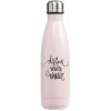 Gifi Bouteille isotherme inox rose inscription Drink more water 500 ml