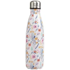 Gifi Bouteille isotherme inox blanc motif fleur multicolore 500 ml