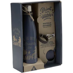 Gifi Bouteille isotherme inox avec housse et mousqueton 480 ml