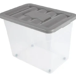 Gifi Rangement|BOX A ROULETTES 80 L