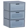Gifi Rangement|Box Cube 3 casiers pliable gris avec portes 30x30xH90cm
