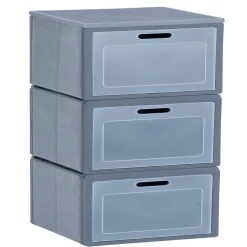 Gifi Rangement|Box Cube 3 casiers pliable gris avec portes 30x30xH90cm