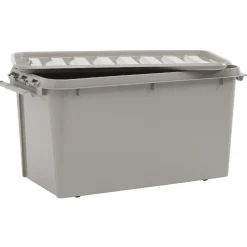 Gifi Rangement|Box de rangement à clips grise 70 L