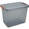 Gifi Rangement|Box de rangement à couvercle XXL 69 L gris