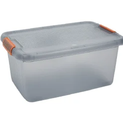 Gifi Rangement|Box de rangement à couvercle 43 L gris