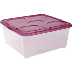 Gifi Rangement|Box de rangement 18 L transparent et violet